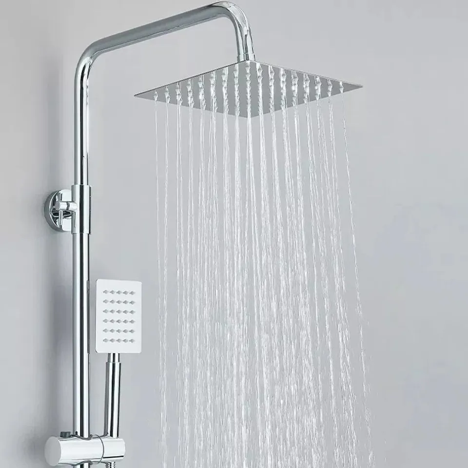 BOXED AALIN THERMOSTATIC EXPOSE MIXER RIGID RISER WALL MOUNTED COMPLETE SHOWER SYSTEM (1 BOX)