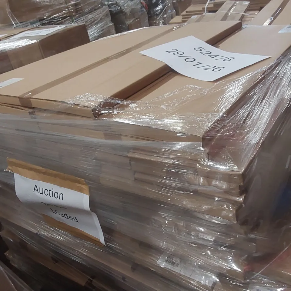 PALLET CONTAINING A LARGE QUANTITY OF ASSORTED BATHROOM FURNITURE PANELS INCLUDING: BASE END/INFILL PANELS, BASE/WALL DOOR ECT