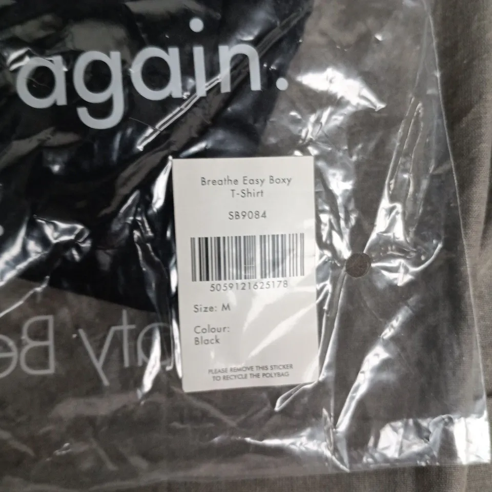 BAGGED SWEATY BETTY BREATHE EASY BOXY T-SHIRT – BLACK, UK SIZE M