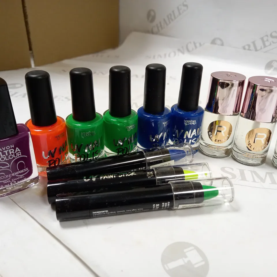 NAIL POLISH COLLECTION UV COLOURS INCLUDED APPROX. 13 ITEMS 