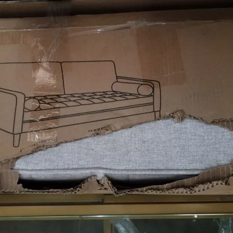 BOXED 3 SEATER UPHOLSTERED SOFA - BEIGE (1 BOX)