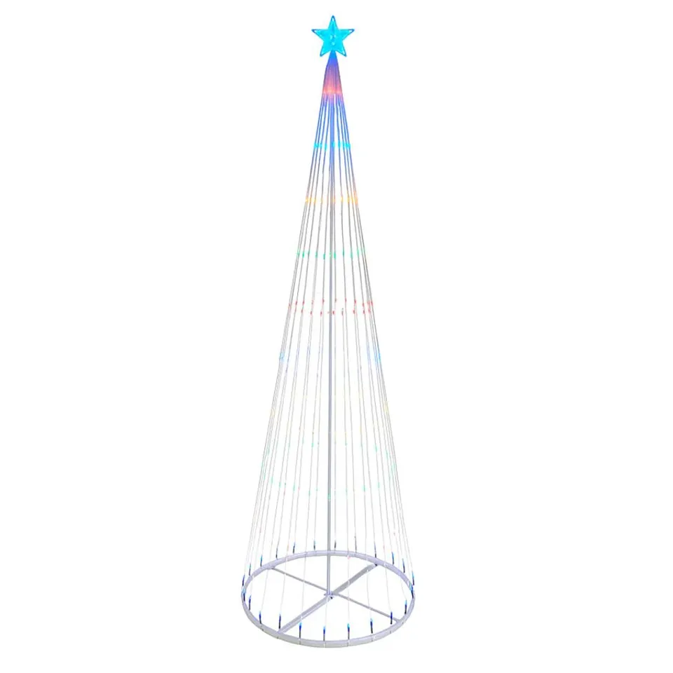BOXED NEO 8FT WHITE WATERFALL LED OUTDOOR CHRISTMAS TREE LIGHT CASCADING STAR TREE WITH 5M LEAD MULTI FUNCTION MODES