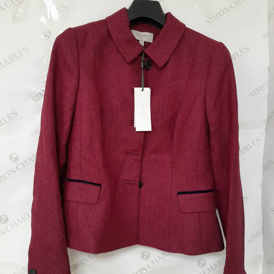 HOBBS LONDON DANIELLA JACKET IN PINK MULTI SIZE 12
