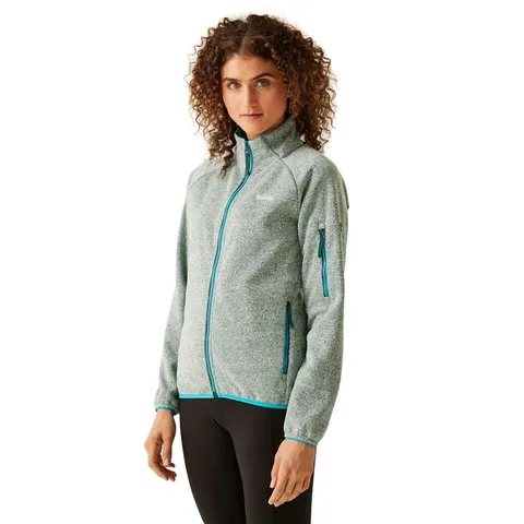 REGATTA WOMENS RAVENHILL FULL ZIP FLEECE BLEACHED AQUA UK SIZE 8
