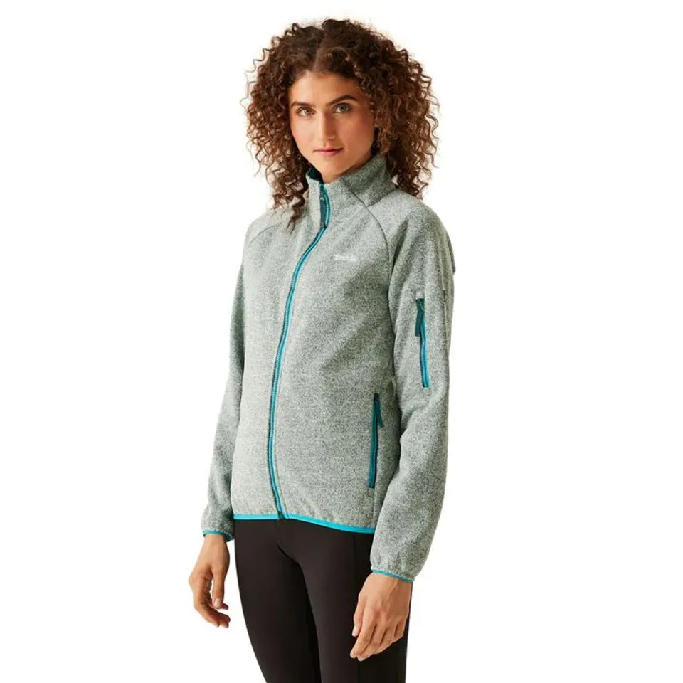 REGATTA WOMENS RAVENHILL FULL ZIP FLEECE BLEACHED AQUA UK SIZE 8