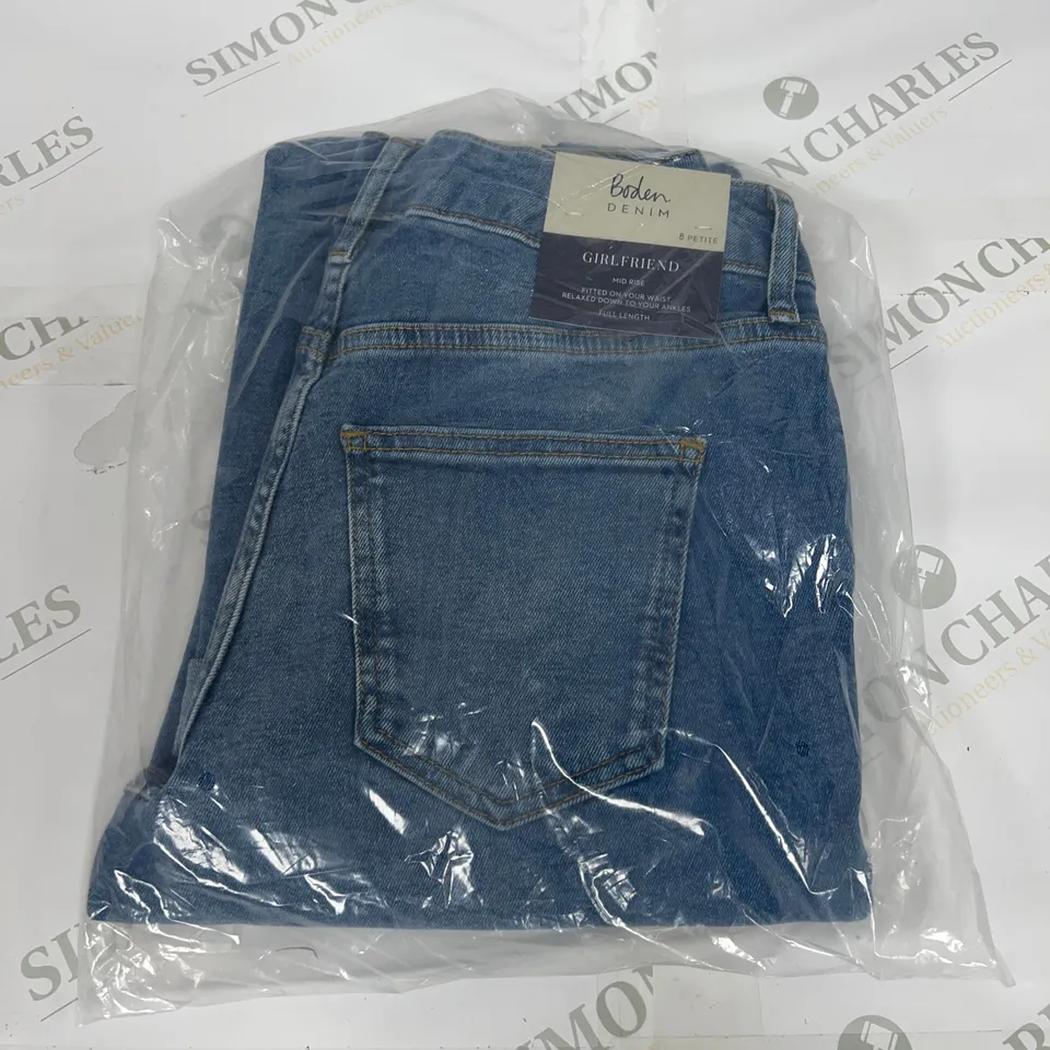 BODEN GIRLFRIEND JEANS IN BLUE SIZE 8 PETITE 
