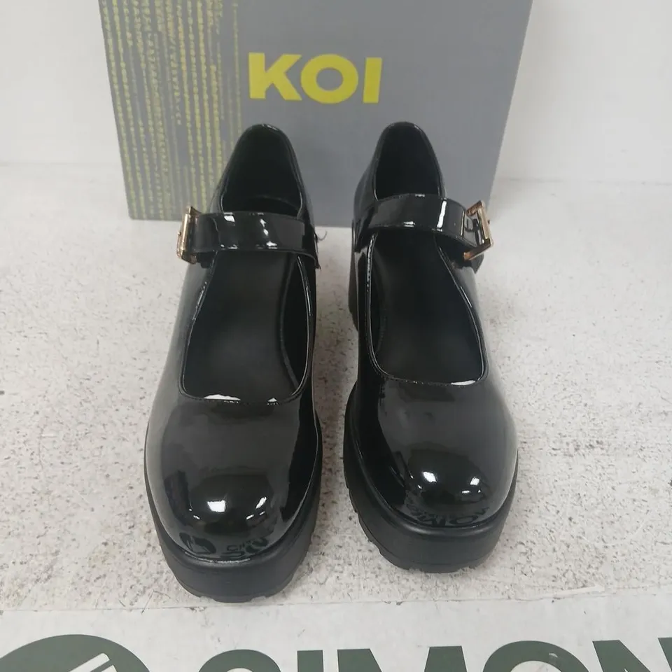 KOI MARY JANE SHOES – BLACK PATENT, UK 9