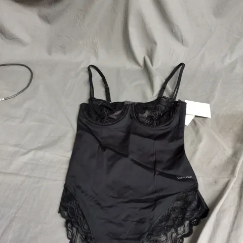 CALVIN KLEIN UNDERWEAR BODYSUIT, BLACK, WOMEN'S, SIZE M