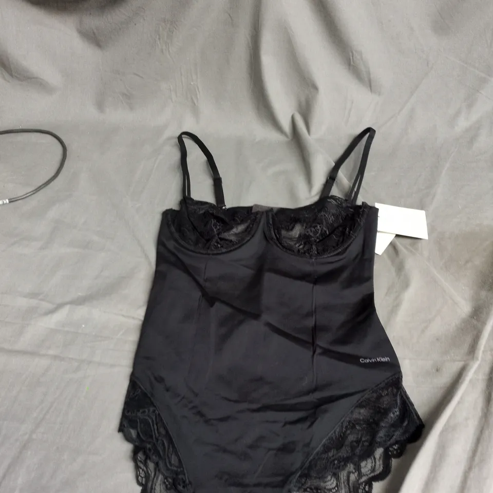 CALVIN KLEIN UNDERWEAR BODYSUIT, BLACK, WOMEN'S, SIZE M