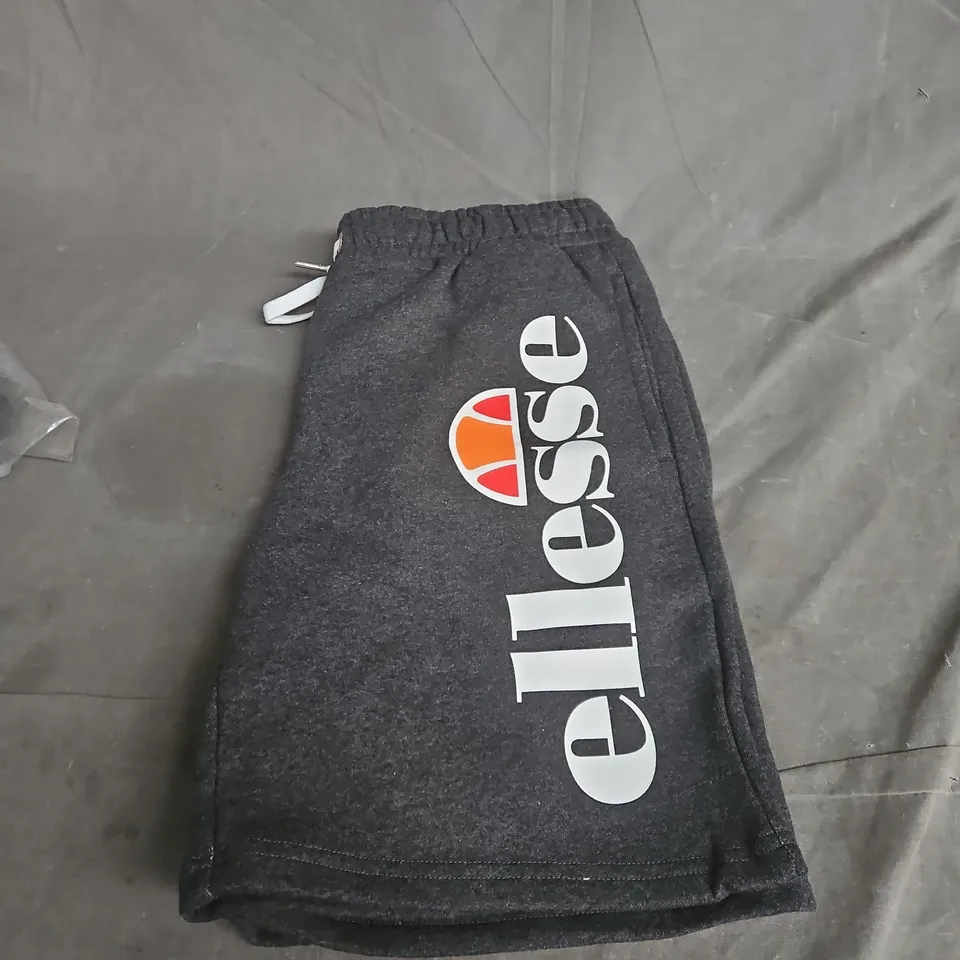 ELLESSE DARK GREY LOGO SHORTS - SMALL