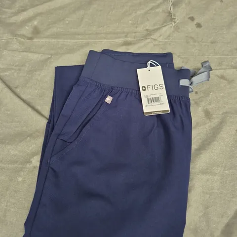 FIGS HIGH WAISTED ZAMORA SCRUB PANTS - NAVY - SIZE SMALL