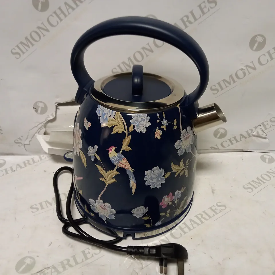 LAURA ASHLEY ELVEDEN PRINT 2 SLICE TOASTER, NAVY