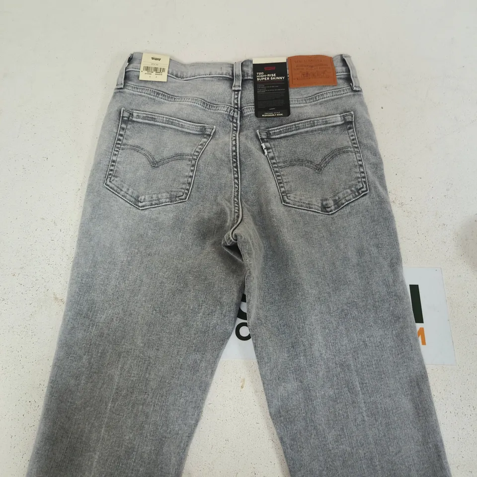 LEVI'S PREMIUM 720 HIGH RISE SUPER SKINNY JEANS – GREY WASH – 29X30 (WOMENS)