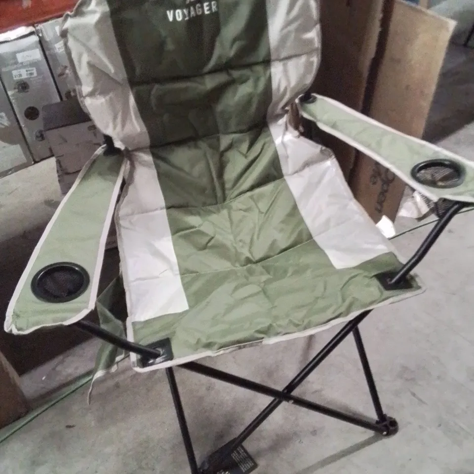 BAGGED VOYAGER CAMPING CHAIR GREEN AND GREY