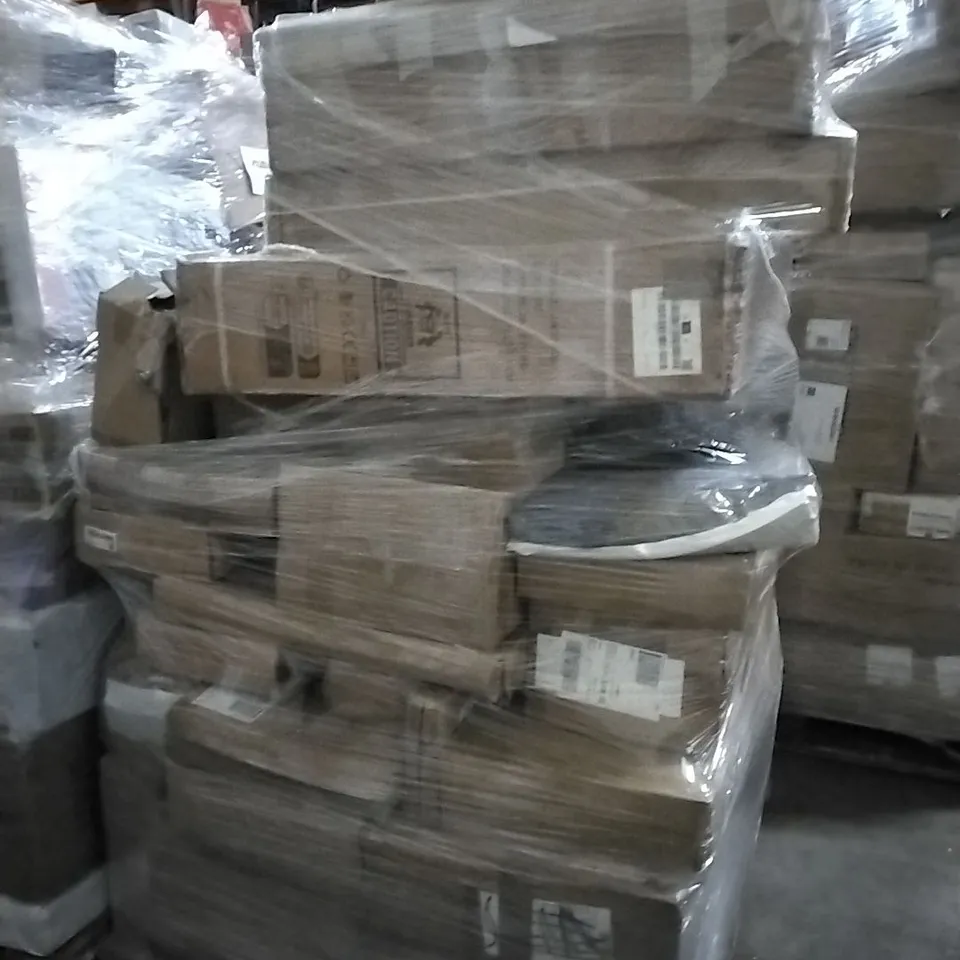 PALLET OF HOUSEHOLD ITEMS TO INCLUDE 12" BIKE, AIR FRYER, VEGGIE CHOPPER AND OTHER ASSORTED ITEMS...