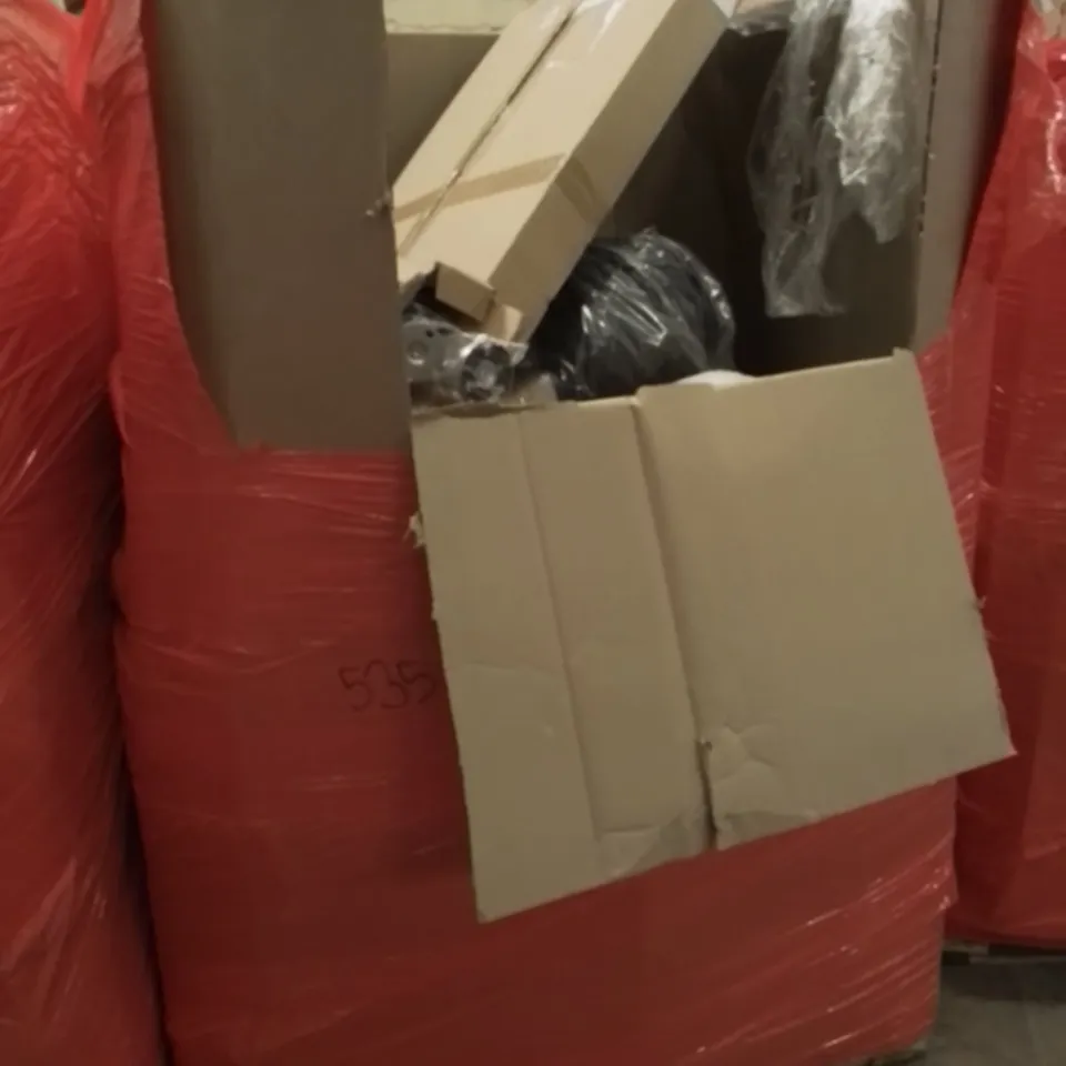 UNPROCESSED PALLET OF ASSORTED ITEMS TO INCLUDE SAMSONITE LUGGAGE, KITCHEN AID PAN AND SWING SET ACCESSORIES 