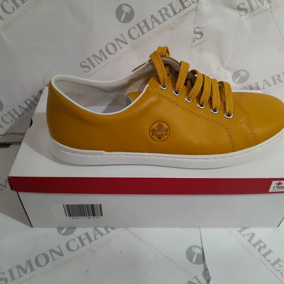 BOXED RIEKER MUSTARD CASUAL TRAINERS SIZE 7