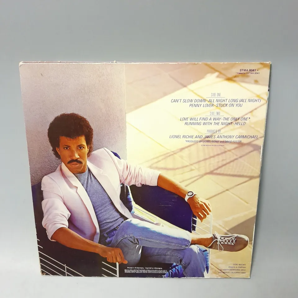 LIONEL RICHIE CANT SLOW DOWN VINYL