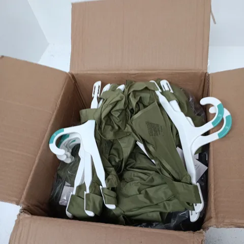 BOX OF APPROXIMATELY 12 KHAKI BRALETTES  IN ASSORTED SIZES 