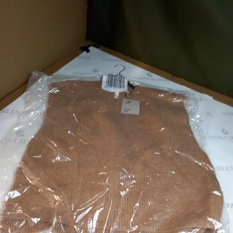 AND/OR BROWN SHORT SLEEVE CARDIGAN SIZE S