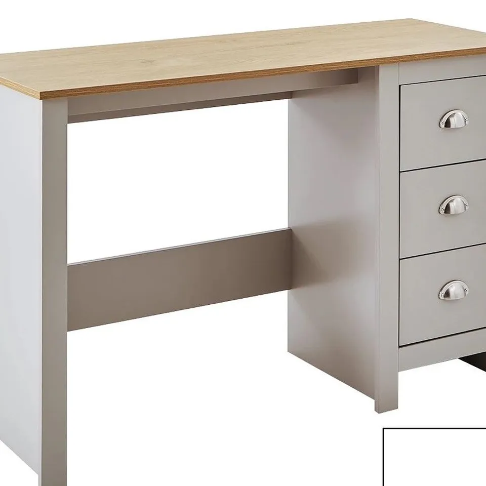 ATLANTA STUDY DESK IN LIGHT GREY/OAK - COLLECTION ONLY RRP £99