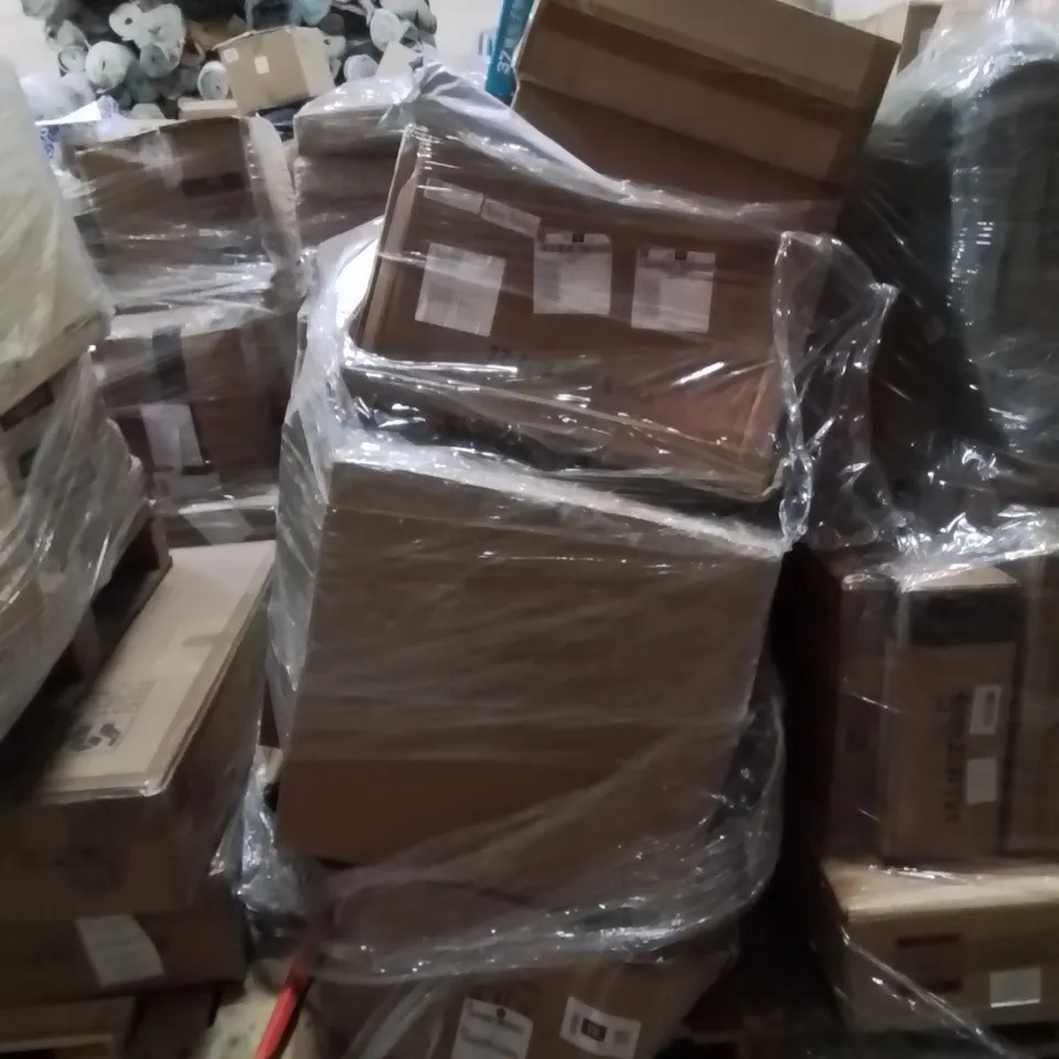 PALLET OF ASSORTED HOUSEHOLD GOODS AND PRODUCTS TO INCLUDE;BABY PIANO,RETRACTABLE SAFETY GATE,ETC