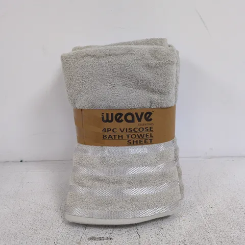 WEAVE ESSENTIALS 4PC VISCOSE BATH TOWEL SHEET