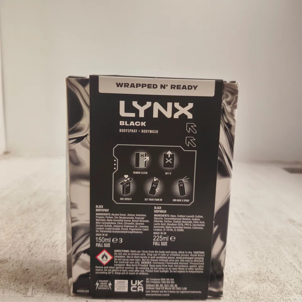 LYNX BLACK 3-IN-1 BODY SPRAY & BODY WASH DUO – 150ML + 225ML (BOXED)
