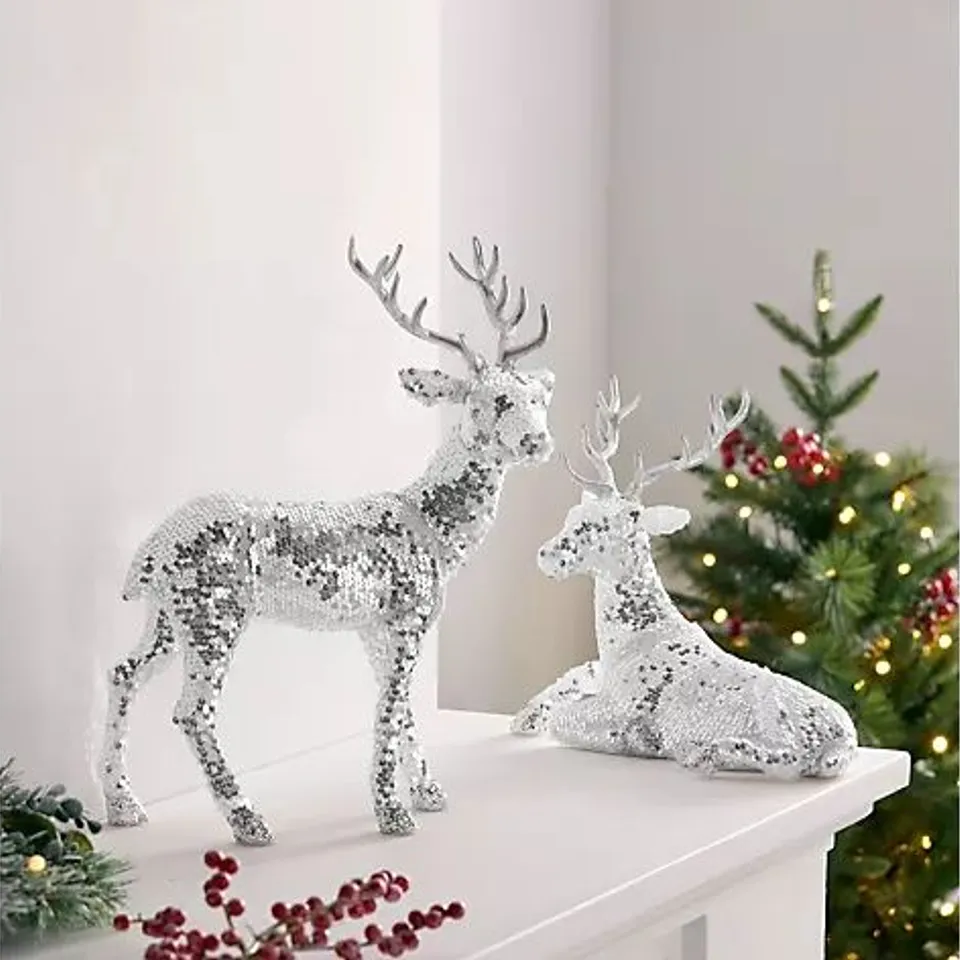 JM BY JULIEN MACDONALD SET OF 2 SEQUIN STAGS 