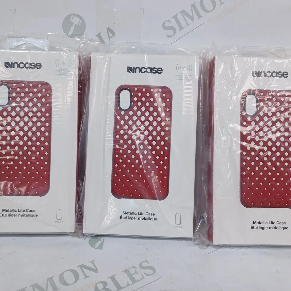 BOX OF APPROXIMATELY 5 INCASE METALLIC LITE CASES FOR IPHONE X IN RED