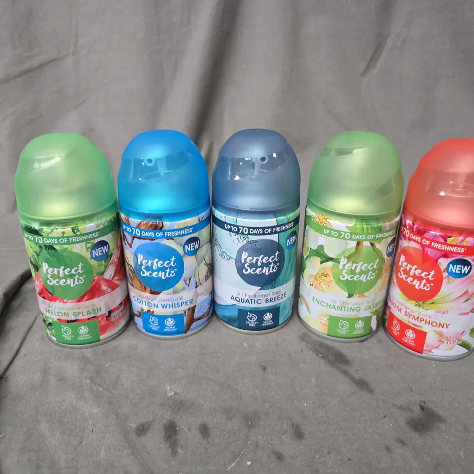 APPROXIMATELY 11 PERFECT SCENTS AIR FRESHENER REFILLS TO INCLUDE MELON SPLASH, COTTON WHISPERER, AQUATIC BREEZE, ETC - COLLECTION ONLY