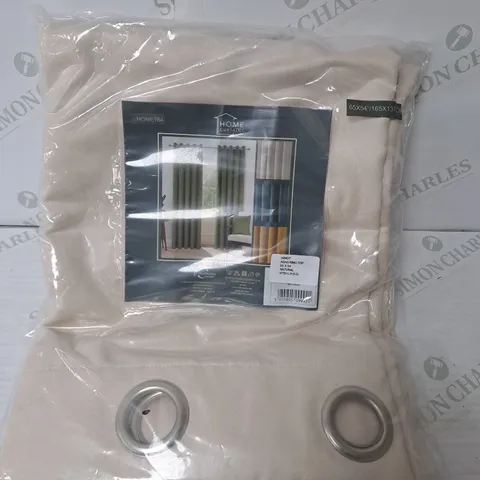 ASHA RECYCLED VELOUR EYELET CURTAINS IN NATURAL 165CM X 137CM