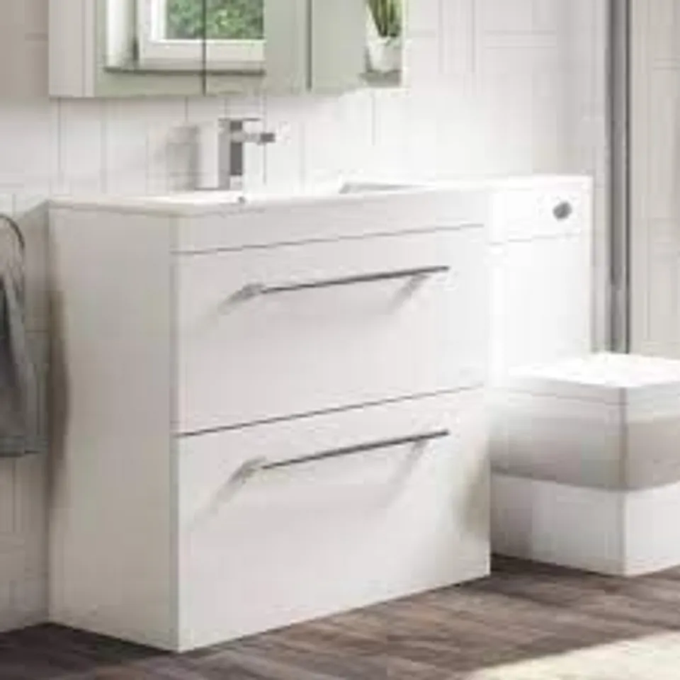 BOXED BRAND NEW ASHFORD 800MM FLOOR STANDING WHITE GLOSS VANITY UNIT 