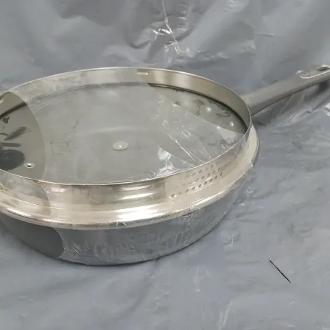 GINO D'ACAMPO PAN WITH GLASS LID IN GREY