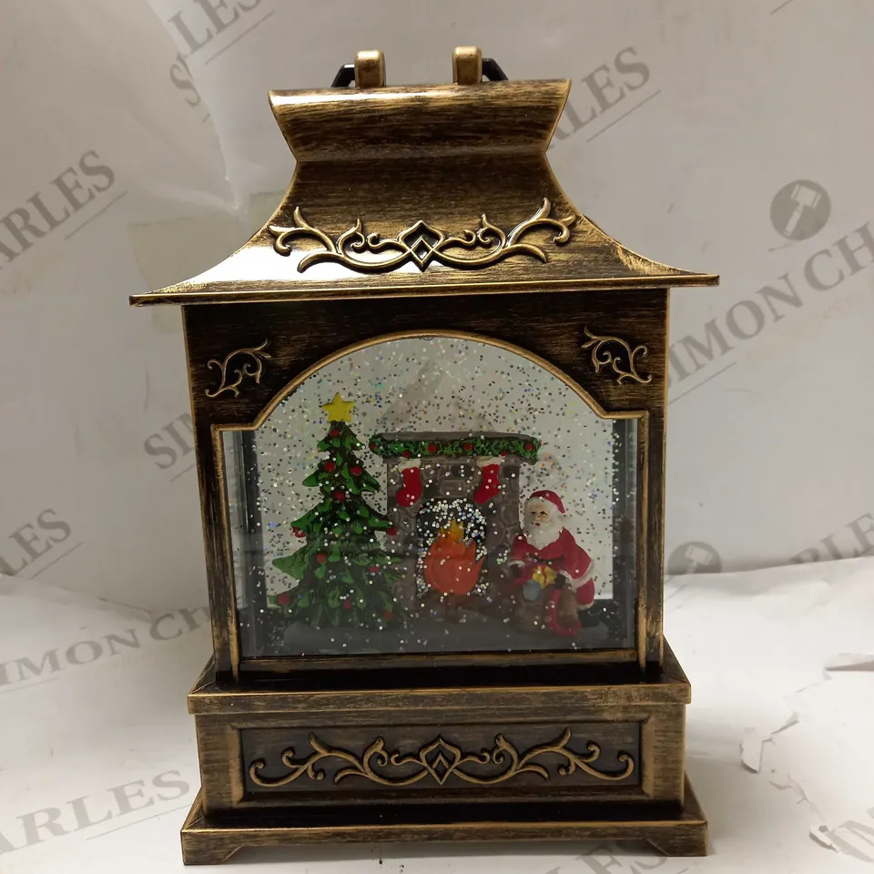 FESTIVE LANTERN BY THE FIREPLACE