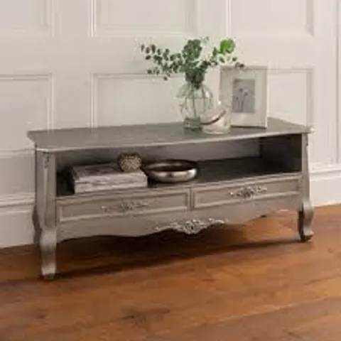BOXED ANTIQUE FRENCH STYLE TV CABINET - SILVER
