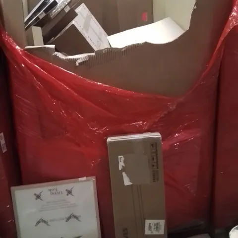 PALLET OF ASSORTED HOUSEHOLD GOODS AND PRODUCTS TO INCLUDE;PHOTO FRAME,WOMEN'S SHOES,FLOATING SHELVES