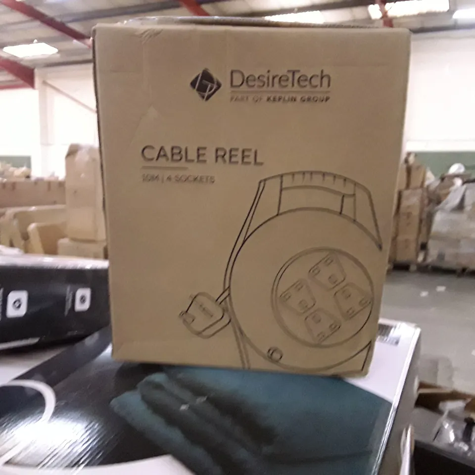 BOXED DESIRETECH CABLE REEL 10M 4 SOCKETS