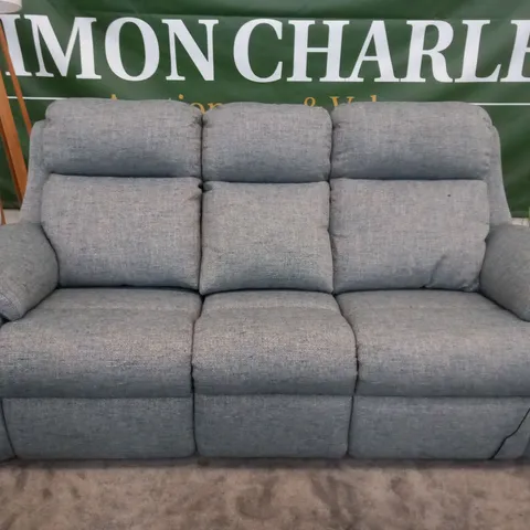 DESIGNER G PLAN KINGSBURY DAPPLE KINGFISHER ELECTRIC RECLINING THREE SEATER SOFA
