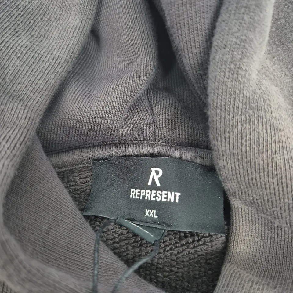 REPRESENT HOODIE – BLACK/CHARCOAL, SIZE XXL