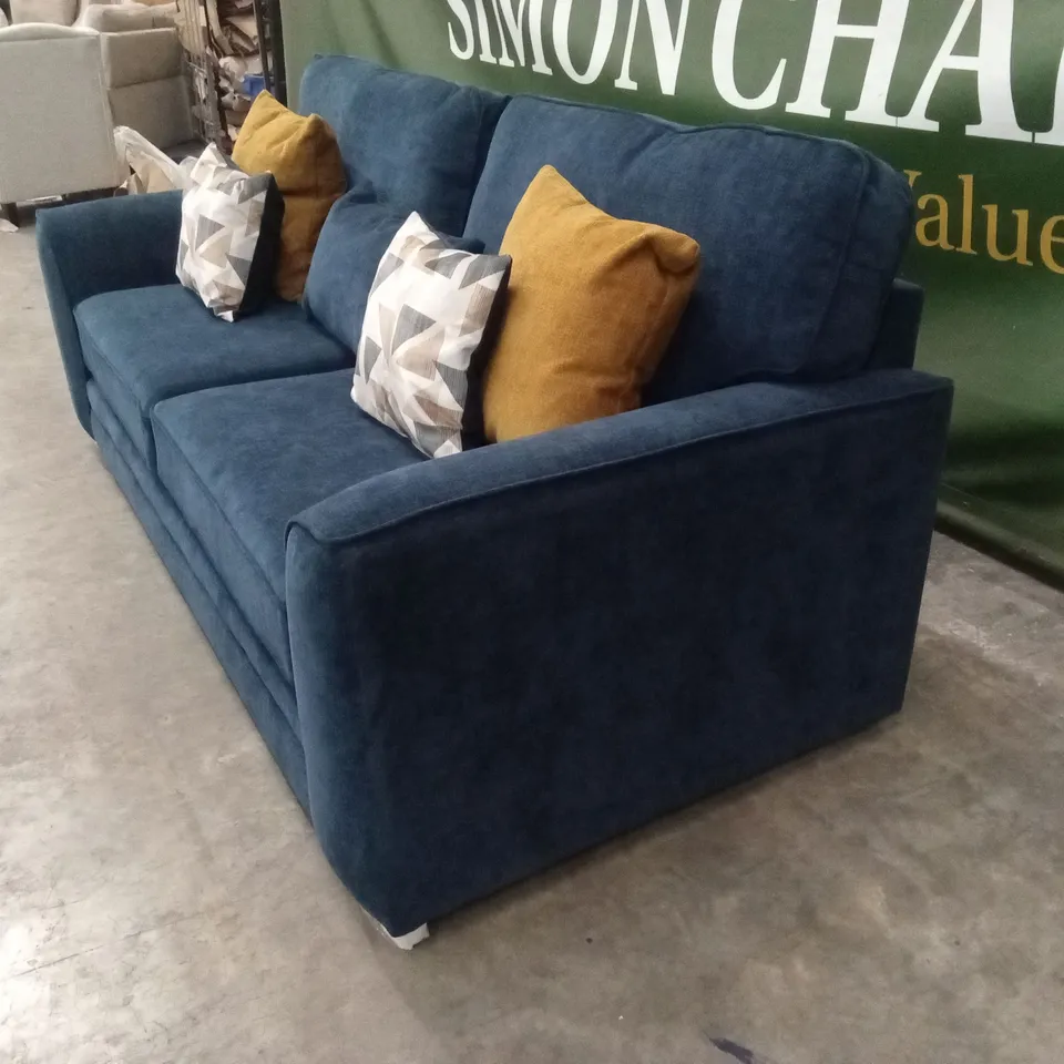 KALUNA FABRIC 3 SEATER SOFA - NAVY RRP £1349
