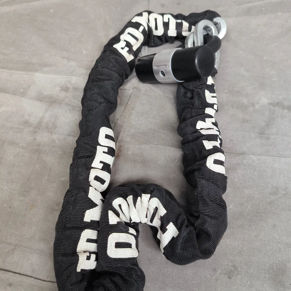 FD-MOTO FABRIC-COVERED SECURITY CHAIN WITH PADLOCK