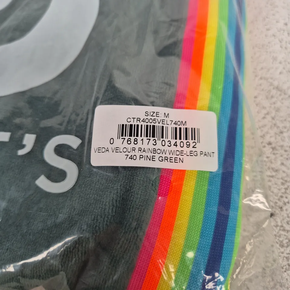 BAGGED ST BERT'S VELOUR RAINBOW WIDE-LEG PANT – UK M