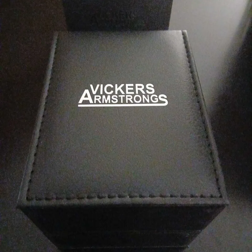 VICKERS ARMSTRONG HARRIER ROSE RED WRISTWATCH – ROSE GOLD-TONE CASE, BOXED