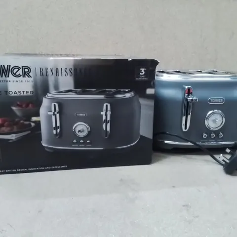 BOXED TOWER 4 SLICE TOASTER GREY