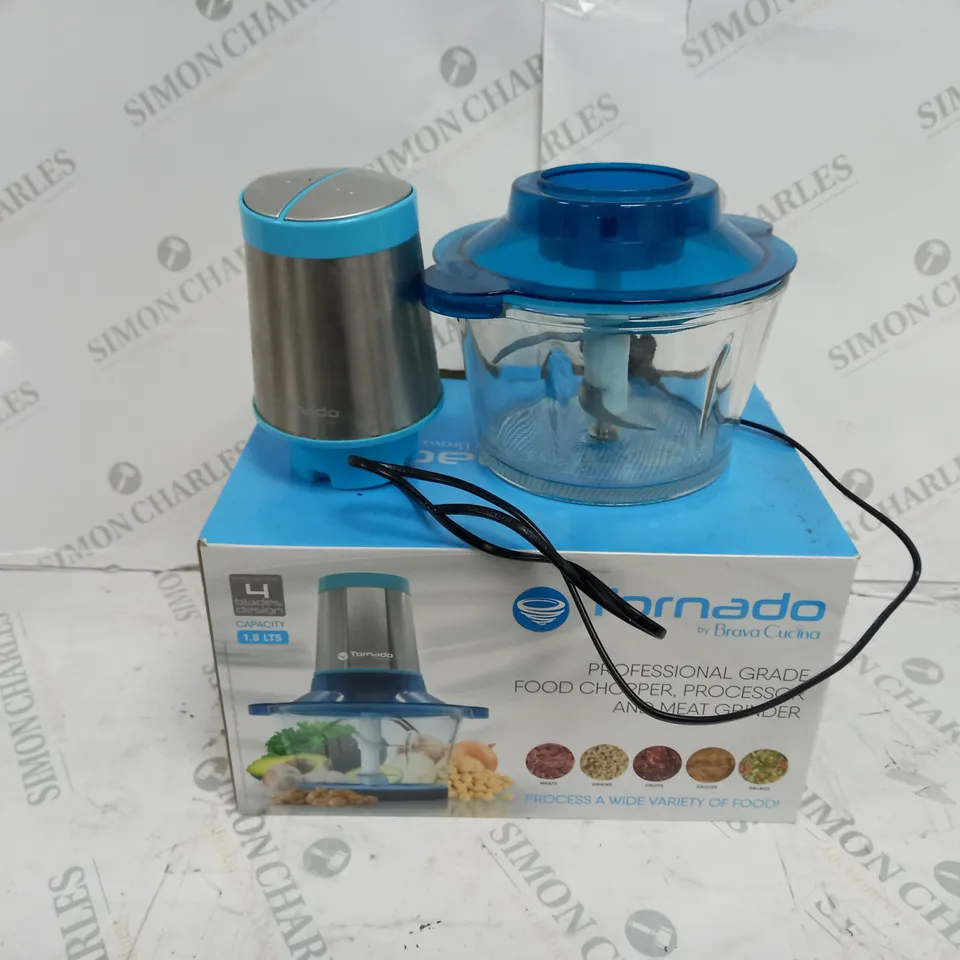 BOXED TORNADO BY BRAVA CUCINA PROFESSIONAL FOOD CHOPPER, PROCESSOR AND MEAT GRINDER