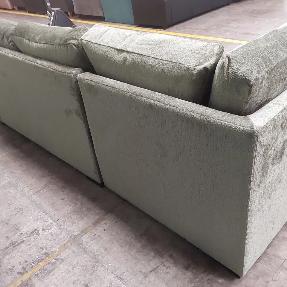 SALERNO STANDARD BACK FABRIC LEFT HAND CORNER CHAISE SOFA - GREEN RRP £999