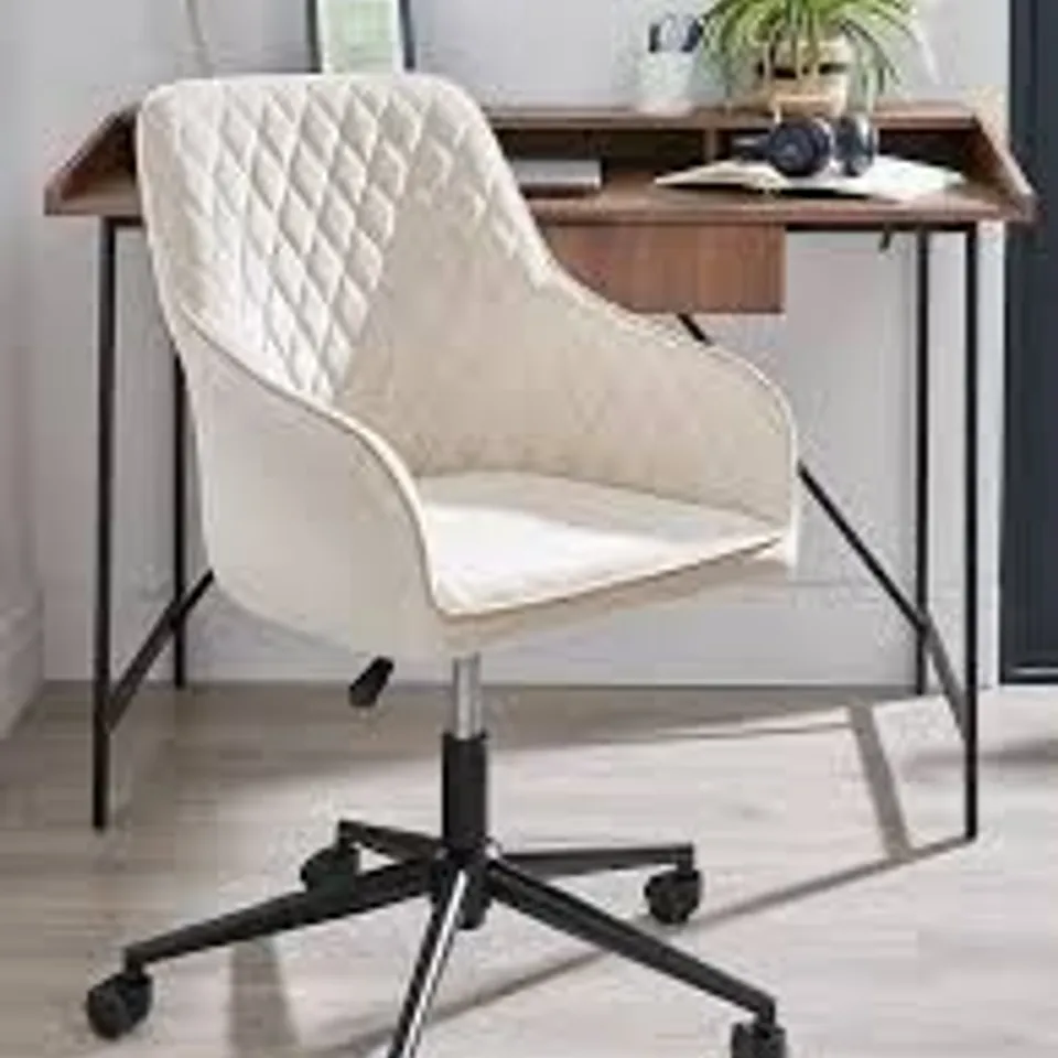 VERY HOME DIAMOND FABRIC OFFICE CHAIR - NATURAL - COLLECTION ONLY