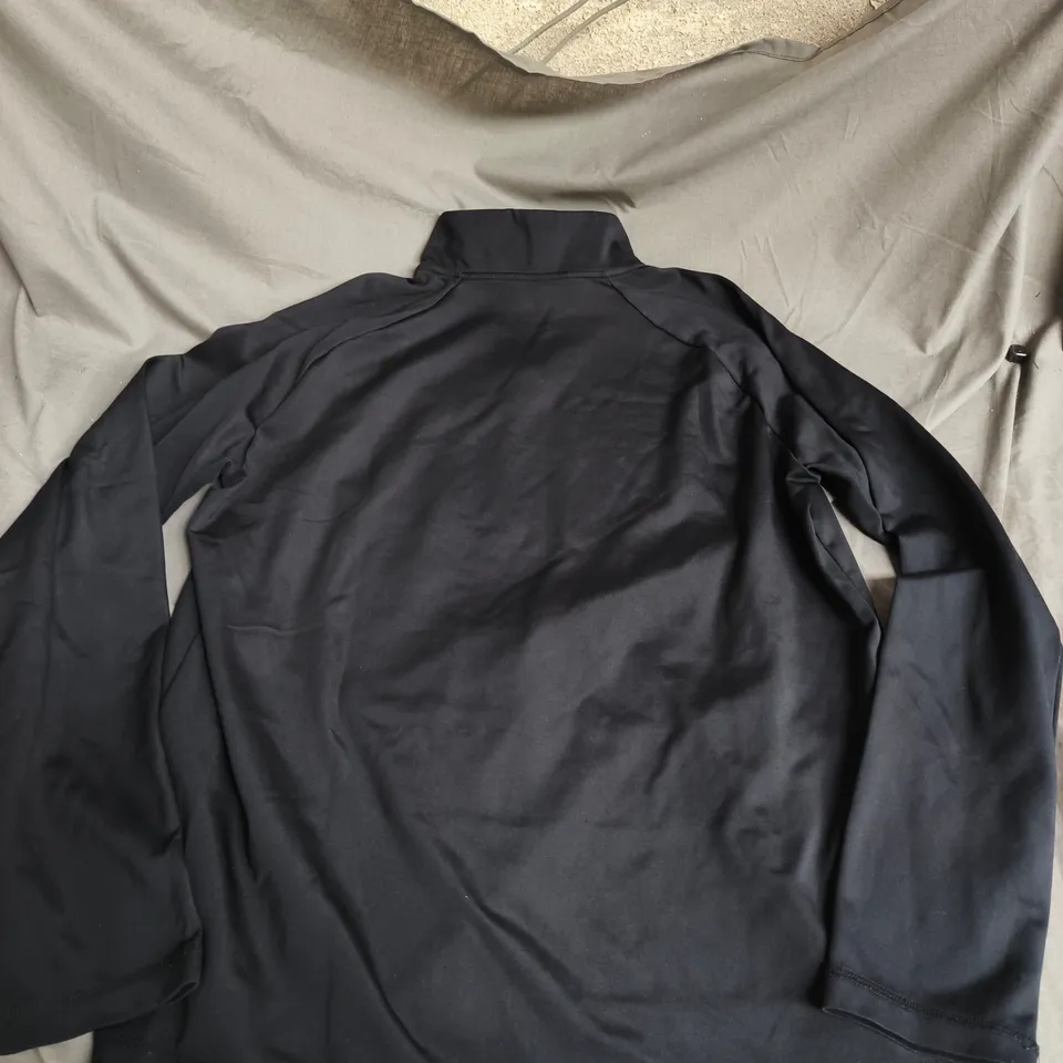 PUMA BLACK LONG-SLEEVE ZIP-NECK TRAINING TOP – UK L 