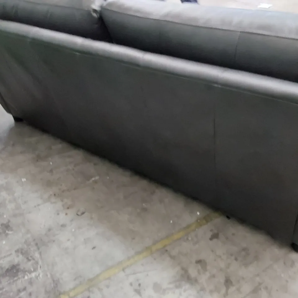 QUALITY BRITISH MADE LOUNGE Co THREE SEATER SOFA CHARCOAL LEATHER 